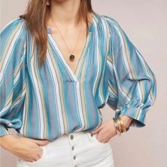 Maeve Women’s Byron Striped Blouse Size Small - Picture 2 of 5